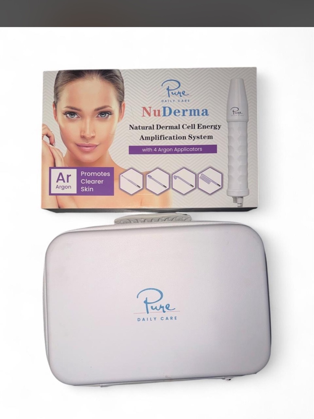 Pure Daily Care NuDerma Argon Skin Applicator Kit — White